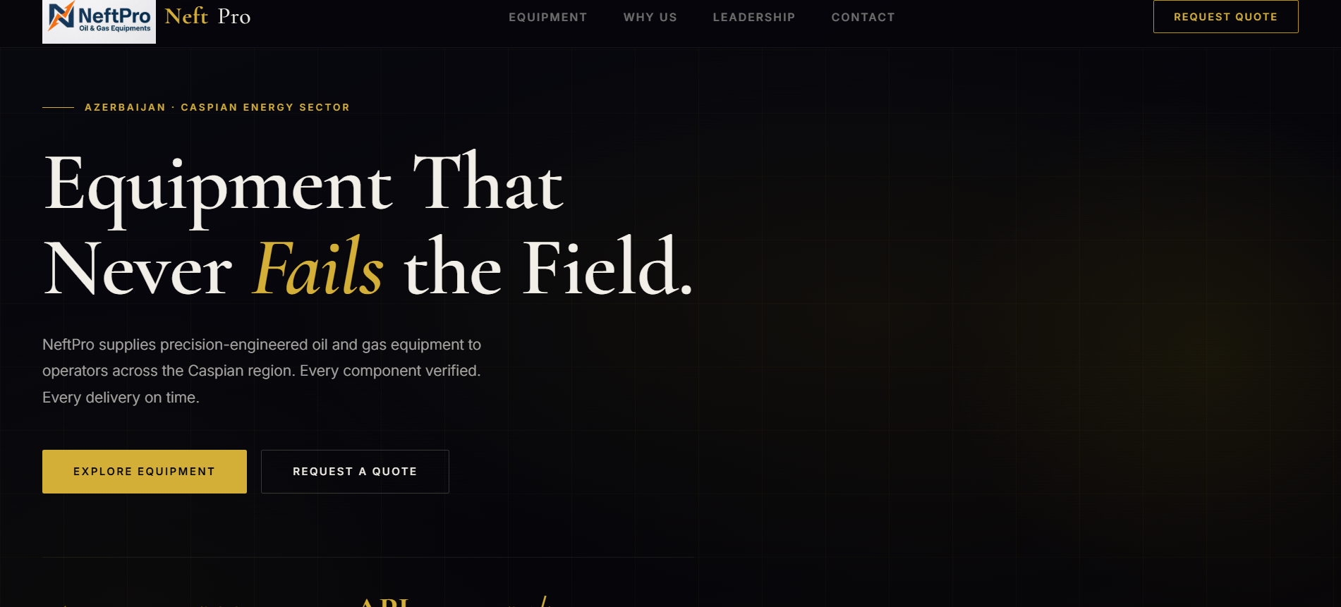 Screenshot of NEFT PRO's website